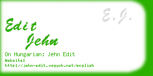 edit jehn business card